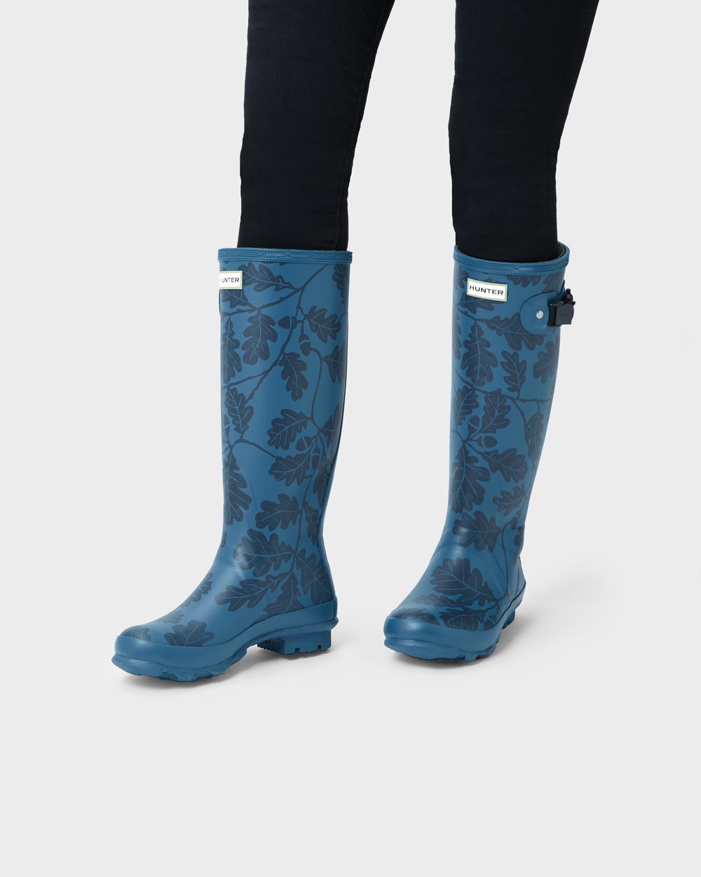 Hunter National Trust Print Norris Field Tall Rain Boots - Cheap Online Womens Blue - WFNDYC938